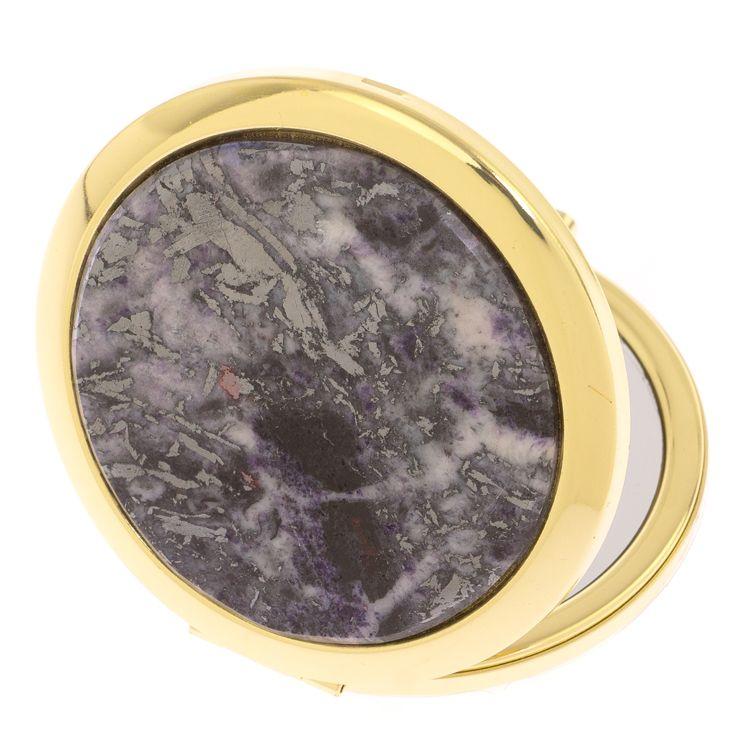 Карманное зеркальце из камня гетчеллит цвет золото 126265 - фото 2 - id-p110105515