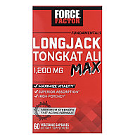 Forcefactor longjack tongkat ali max, 1200мг, 60 растительных капсул