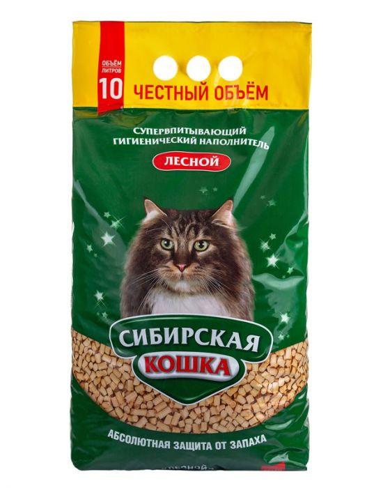 Наполнитель Сибирская Кошка лесной 10 л ( уп 1 шт )