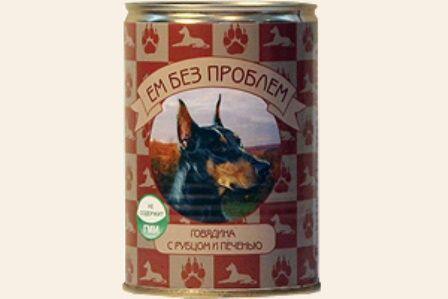 Ем без проблем консервы для собак 410 гр говядина, рубец, печень, фото 1