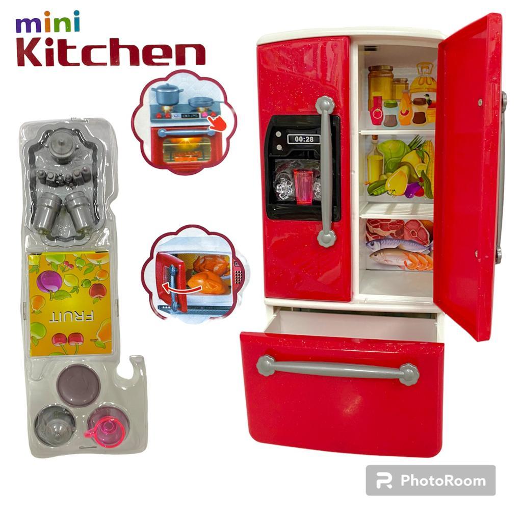66081-3 mini kitchen красный холодильник, 33*17см