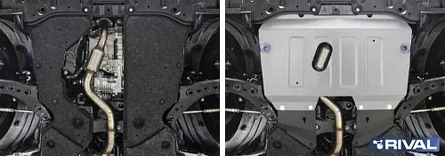 Защита картера и КПП из оцинкованной стали для Toyota Highlander 2020-, V - 3.5, фото 2