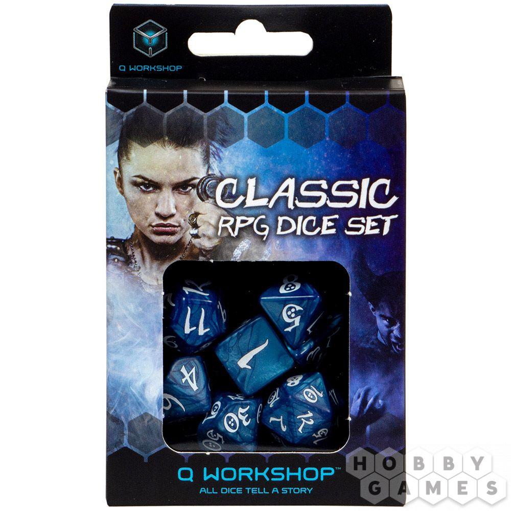 Набор кубиков Classic RPG Cobalt & white Dice Set