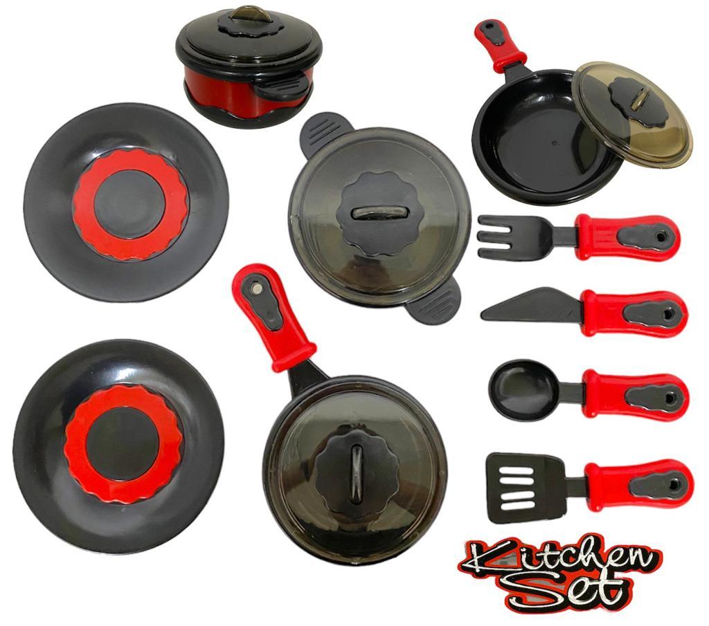 NF3907B Kitchen set посуда набор в пакете черный красный 29*21см