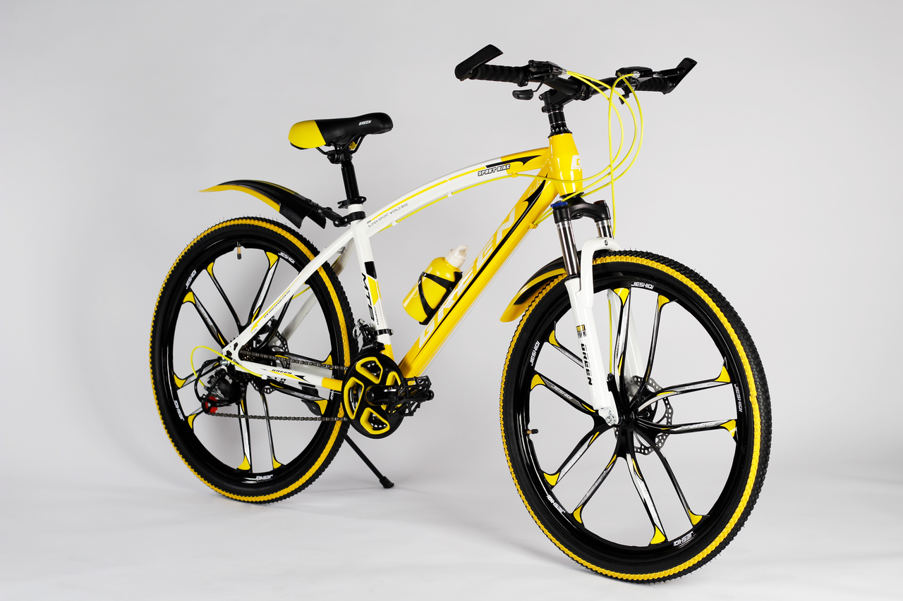 Велосипед Green 26 колеса литые диски желтый - фото 2 - id-p110125503