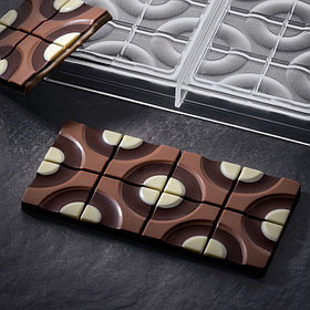 Форма Д/Шок. "Chocolate Bar Target" 154Х77Мм H8Мм, 100Гр, 3 Ячейки, П/К Pc5008Fr