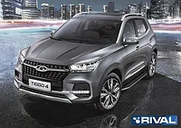 Пороги "Premium" + комплект крепежа, RIVAL, для Chery Tiggo 4 Pro 2022-