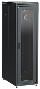 ITK Шкаф сетевой 19" LINEA N 42U 600х1000 мм стеклянная передняя дверь черный IEK E-PRO