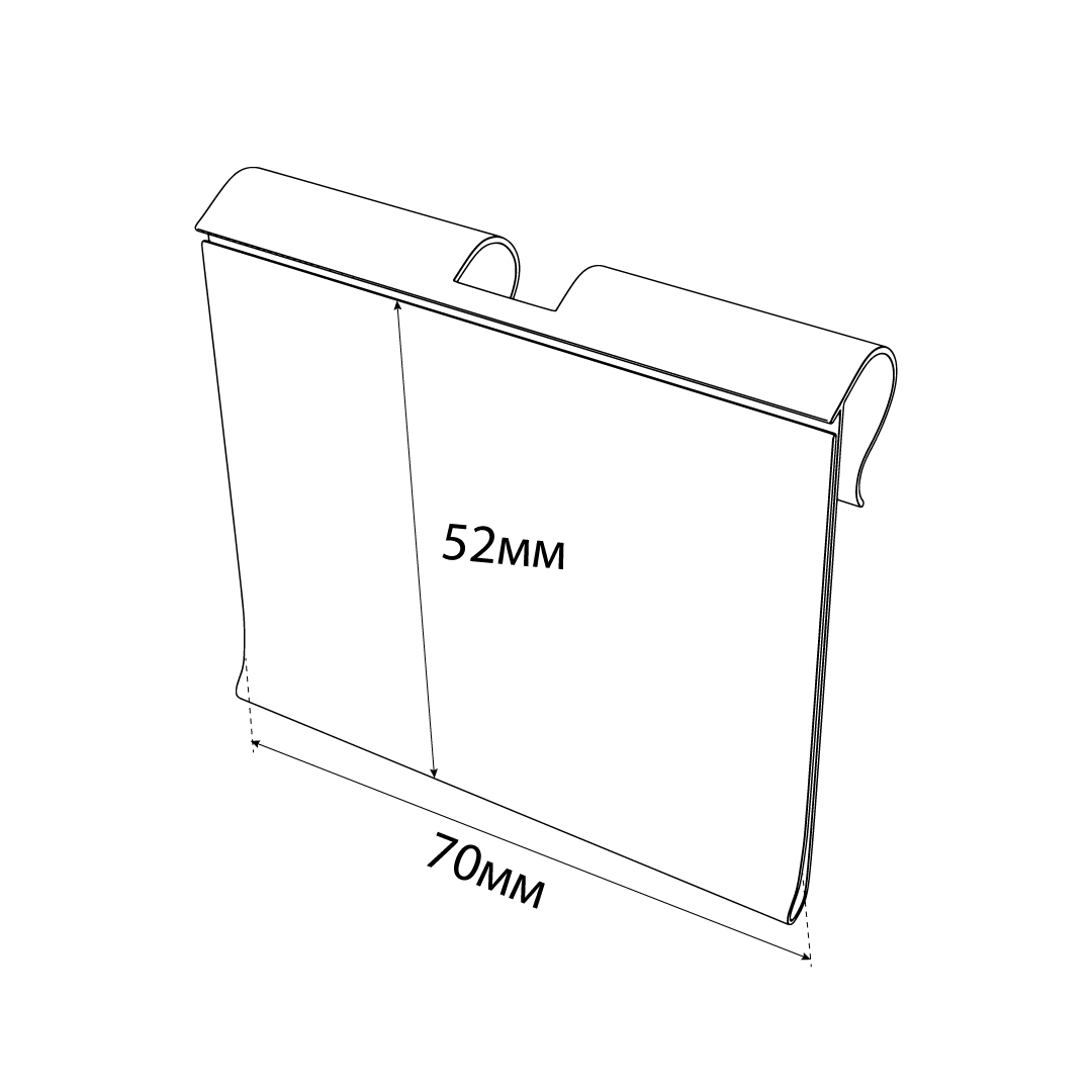 Откидной ценникодержатель на крючок 52мм VH 70мм - фото 2 - id-p105321942