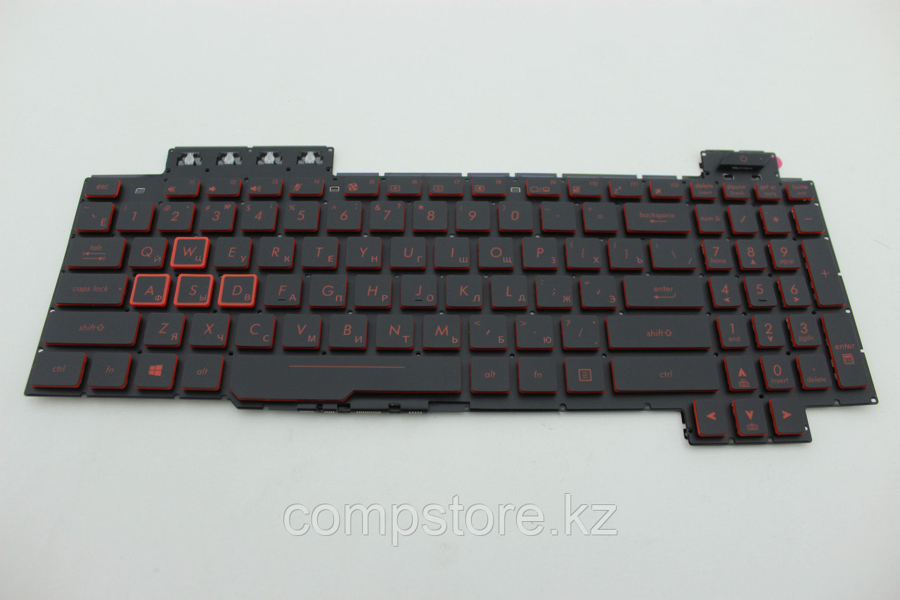 Клавиатуры Asus TUF Gaming FX504 FX505 FX80 AEBKLU03010 клавиатура c RU/ EN раскладкой, черная с красной - фото 1 - id-p106462559