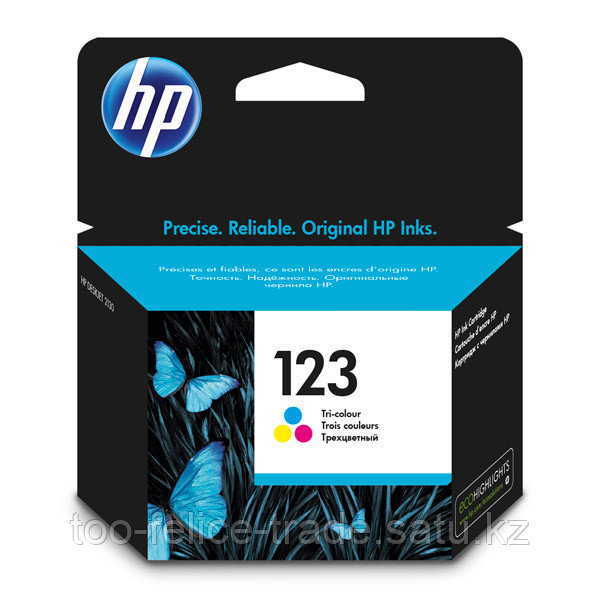 HP F6V16AE 123 Tri-color Ink Cartridge for DeskJet 2130/2630/3639 up to 100 pages - фото 1 - id-p81746363