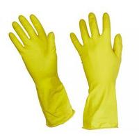 Перчатки латексные с хлопковым напылением, желтый, размер: L, Luscan