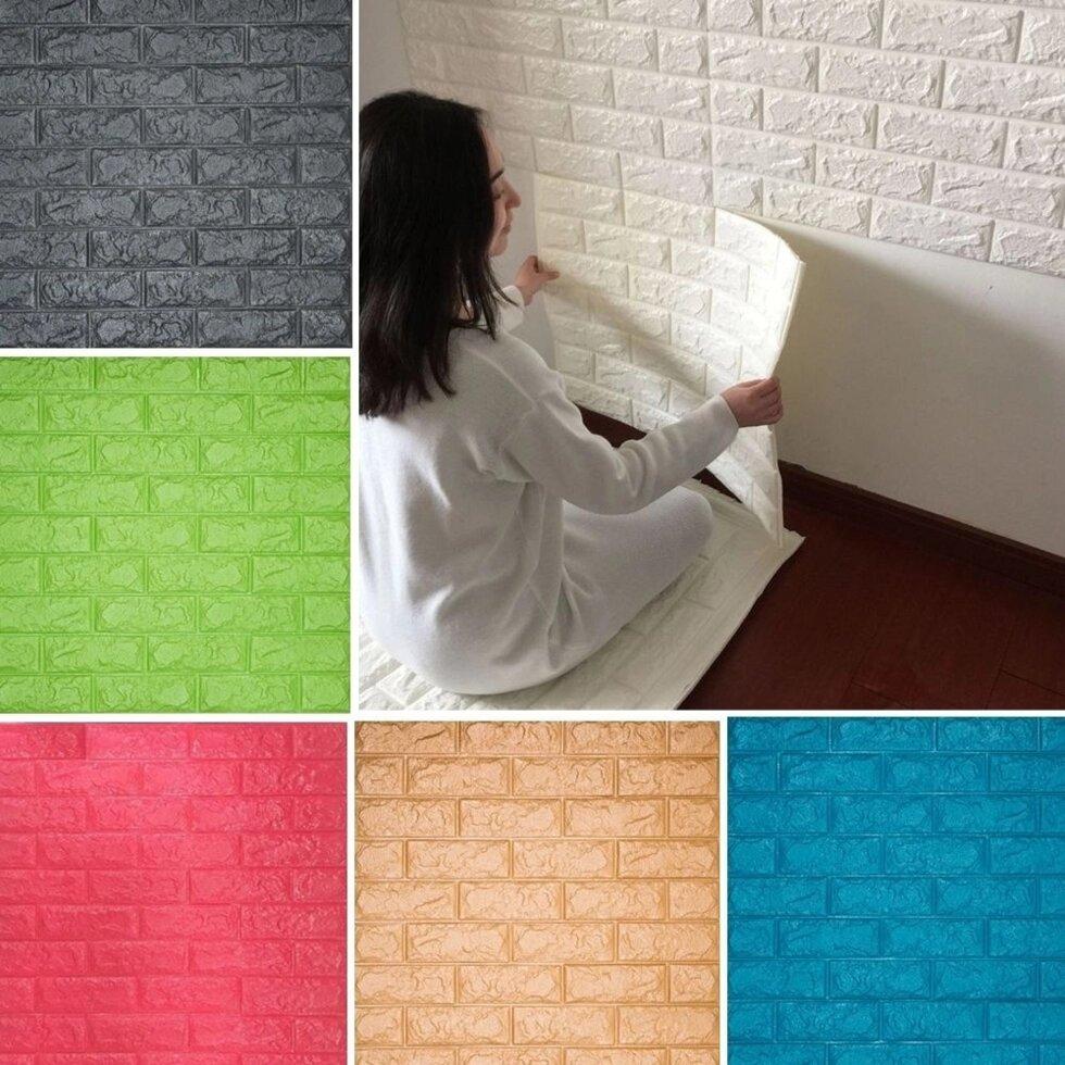 3D панели мягкие для стен "Кирпич цветной" обои самоклеющиеся 2.7м2 - фото 3 - id-p110146229