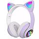 Наушники беспроводные со светящимися ушками Cat Ear P33M фиолетовый - фото 1 - id-p110147092