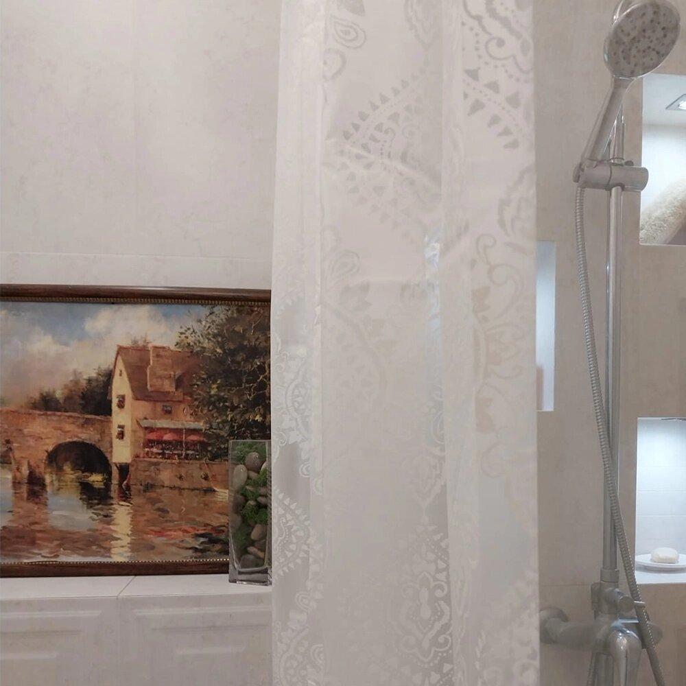 Штора для ванной "Pattern Shower" White 180х200 см Wellamart 5187 - фото 5 - id-p110147504