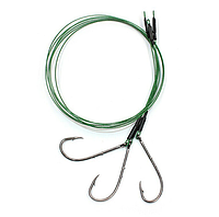 Поводок стальной NAMAZU Leader 1х7 Nylon Coated Green, d-0,42 мм, L-30 см, с одинарным крючком 92247