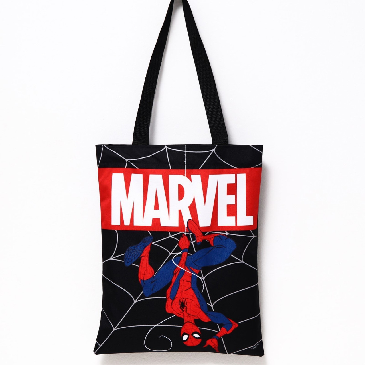 Сумка текстильная, MARVEL, Человек-паук, без молнии, без подклада, чёрный, 31x1x40.5см - фото 1 - id-p110149909