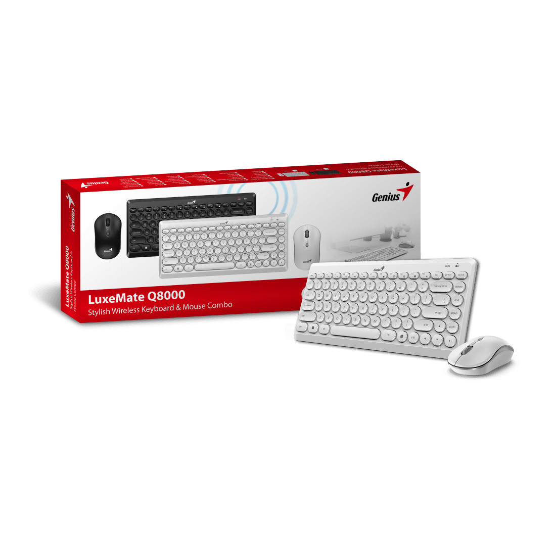 Комплект Клавиатура + Мышь Genius Luxemate Q8000 White 2-012628 - фото 3 - id-p110150609