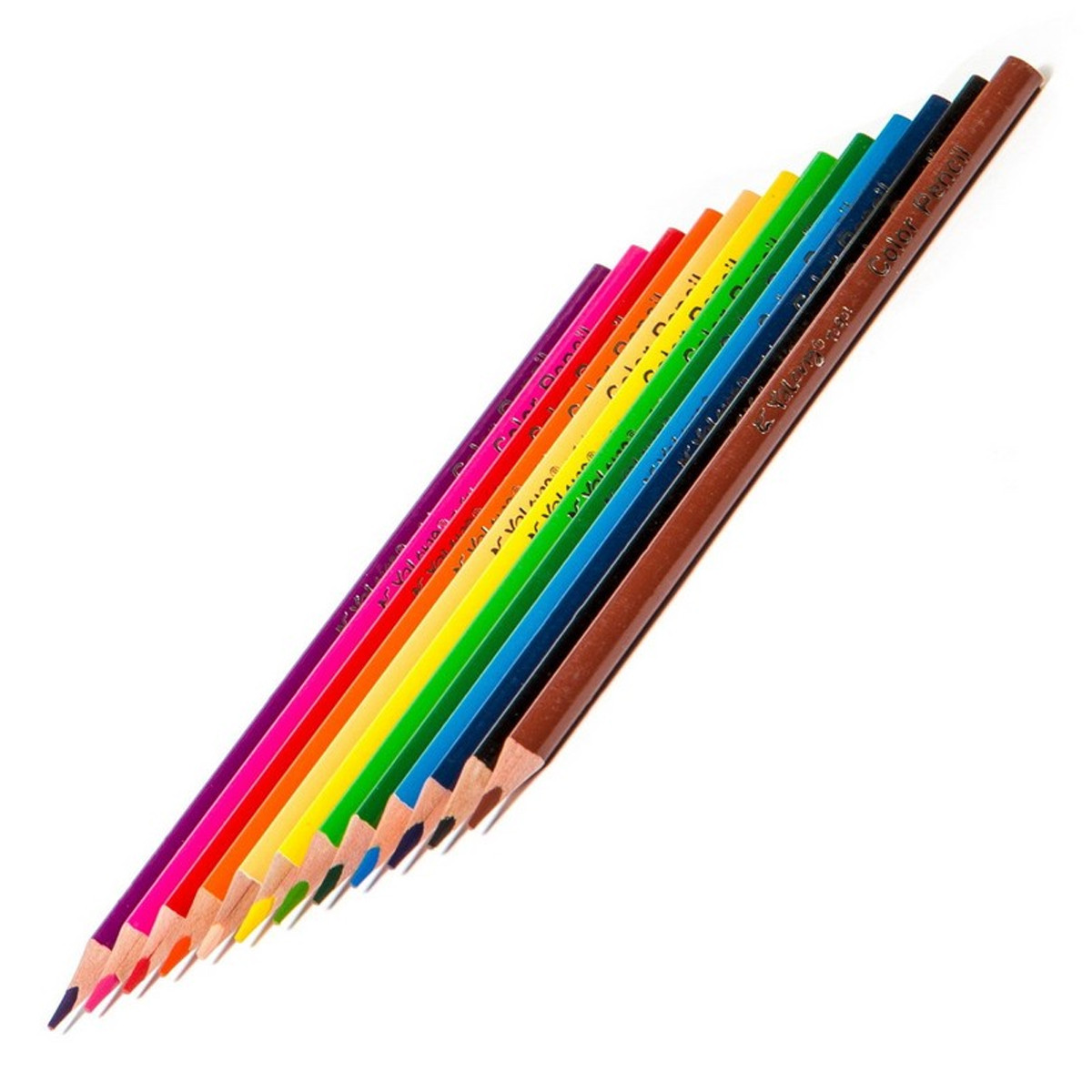 Карандаши трехгранные 12 цветов в металлическом тубусе - фото 2 - id-p55311346