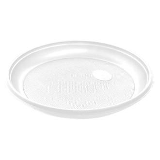 Тарелка d-165 мм, пластик, 100шт, белый, КОМУС