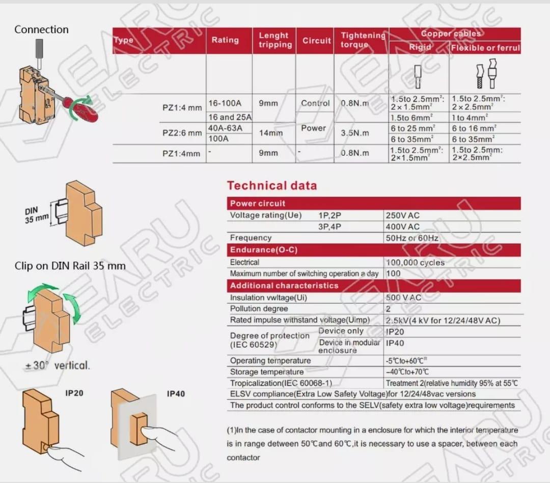 Реле контактное (контактор) 220В 25А 2NO 2P - фото 4 - id-p65241918