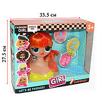 Детский набор стилиста кукла с прямыми рыжими волосами LK1017