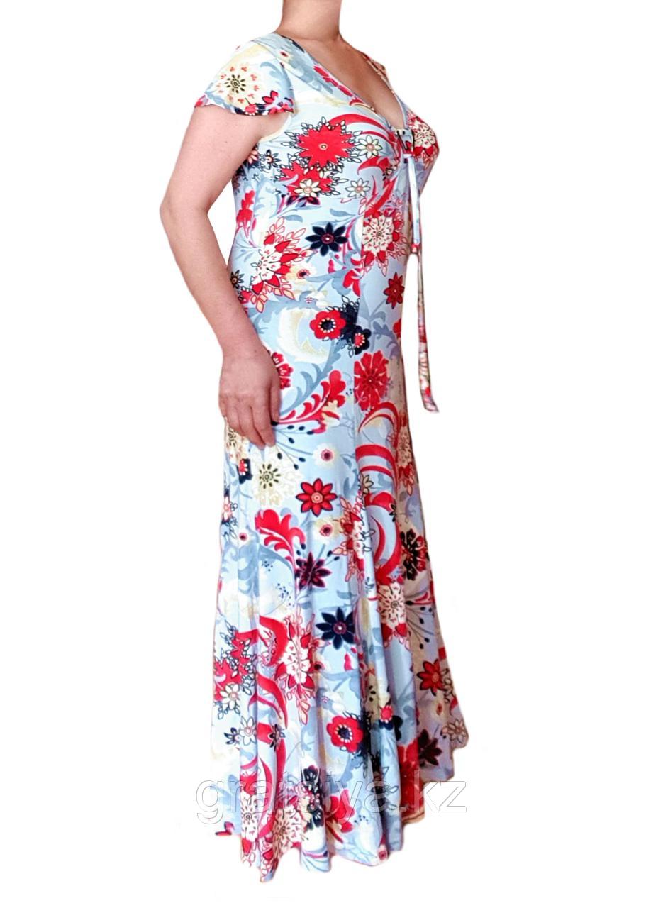 Повседневное Женское Летнее Платье Гаде с Цветочным Принтом - фото 2 - id-p100416140