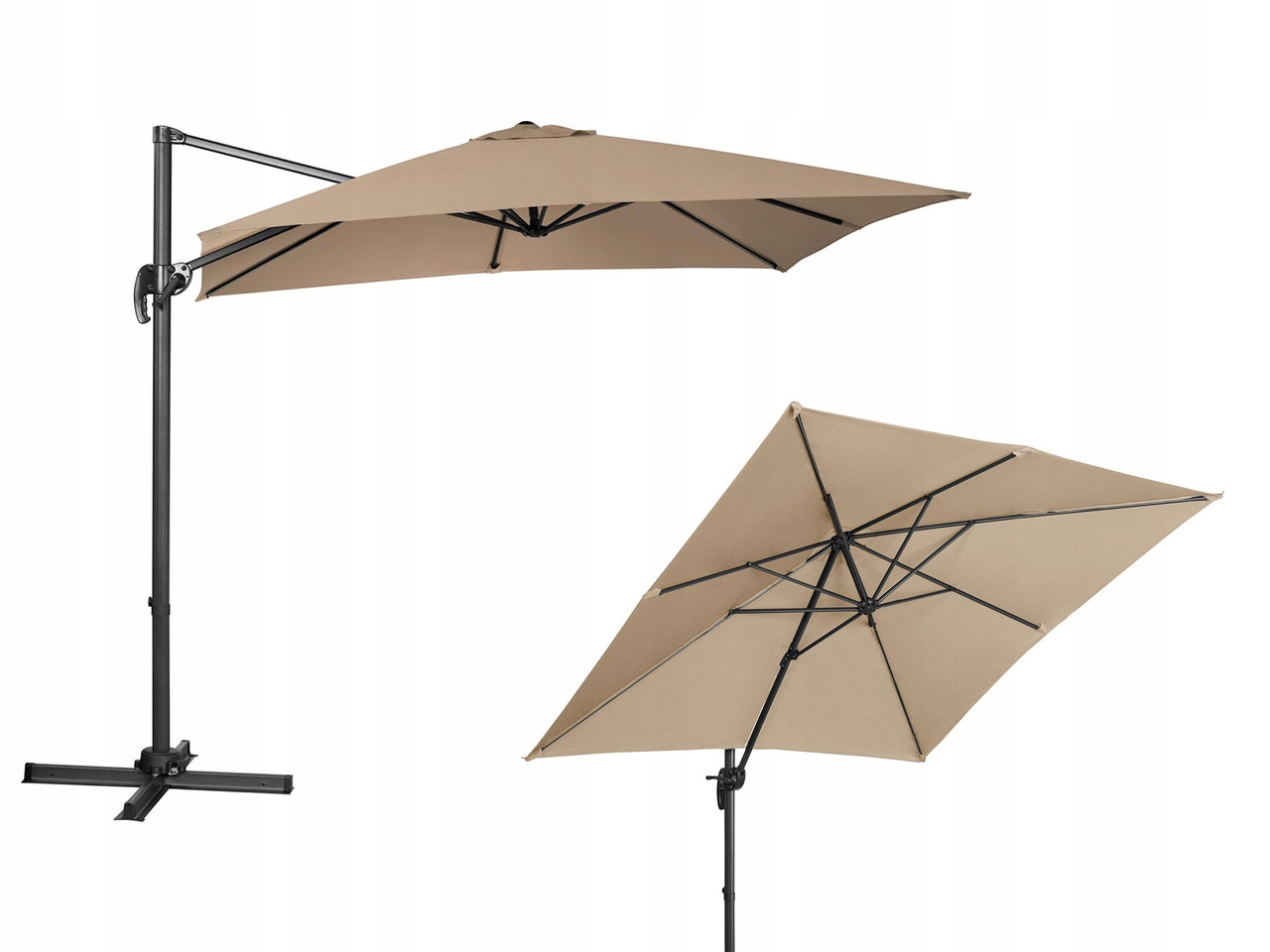Зонт квадратный "Комфорт Lux" с вентиляцией (3х3м), бежевый (без камней) - фото 1 - id-p110159376