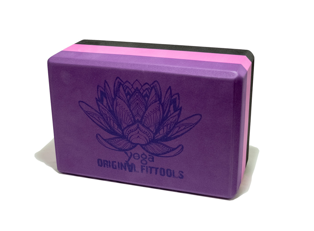 Блок для йоги трехцветный премиум в коробке - фото 4 - id-p110160006