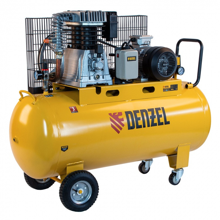 Компрессор воздушный, ременный привод BCI4000-T/200, 4.0 кВт, 200 литров, 690 л/мин Denzel - фото 1 - id-p110163790