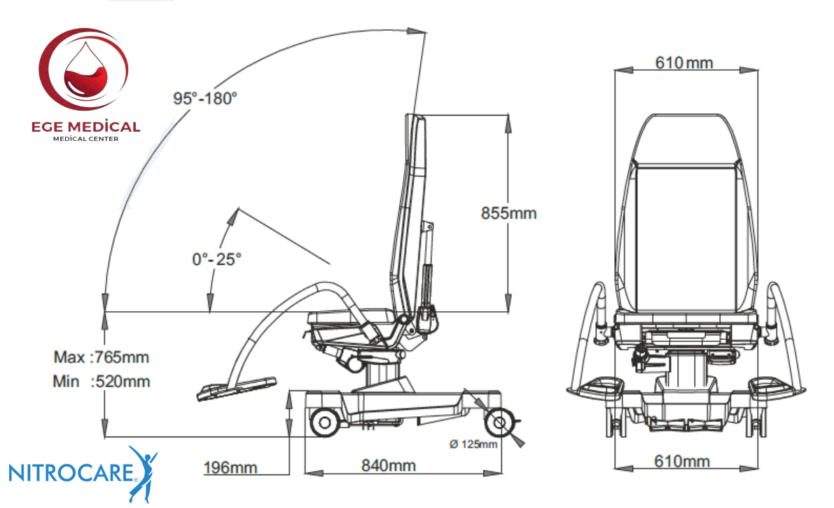 Кресло гинекологическое Nitrocare EVA JMM 04 - фото 7 - id-p109167527