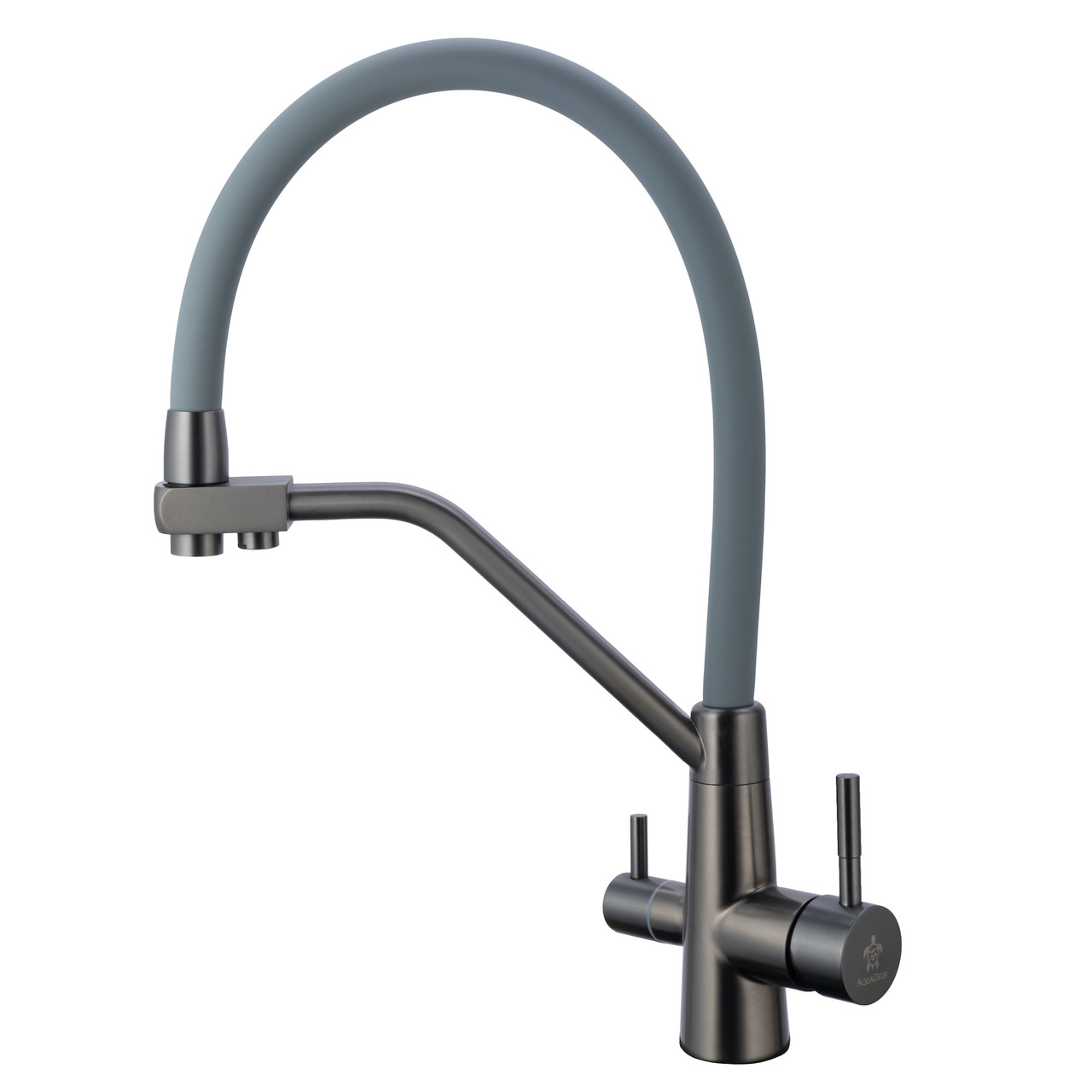 Смеситель для кухни Нептун 054 графит/серый с подключением к фильтру питьевой воды