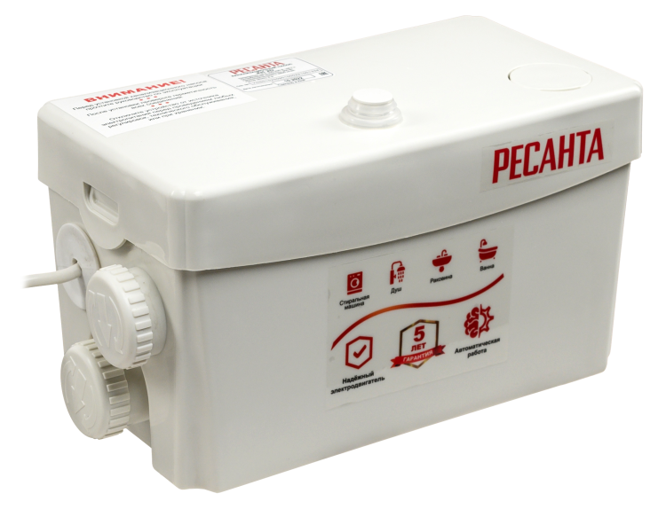 Канализационный насос Ресанта КН 2D (300 Вт, 6000 л/ч, напор 8 м) (раковина,душ) - фото 6 - id-p110191014