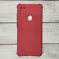 Чехол силиконовый с бортиками на телефон Samsung Galaxy A11 бордовый