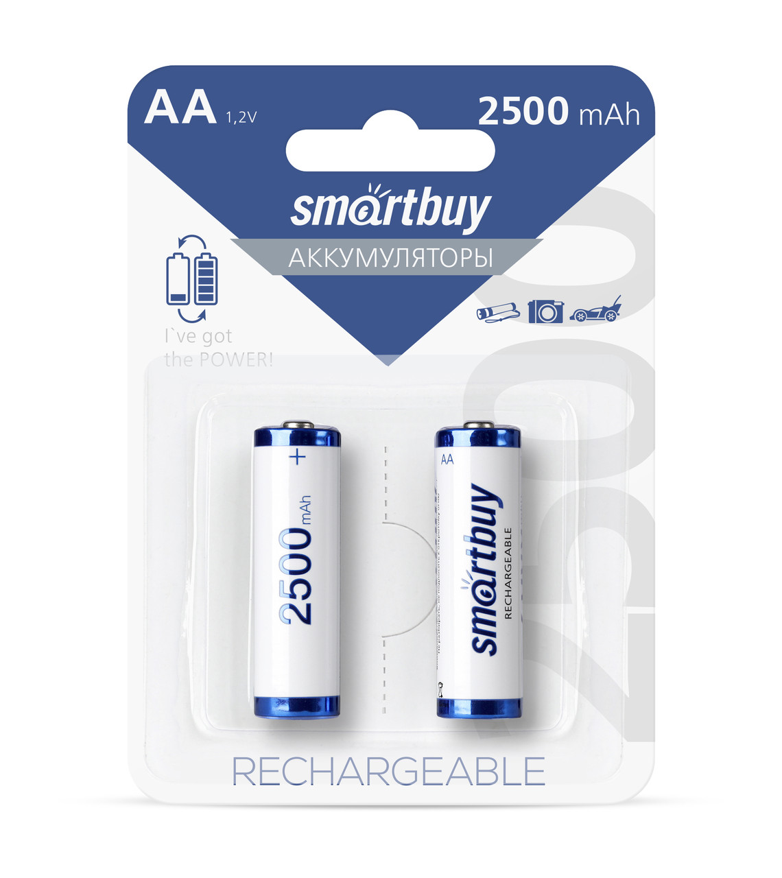 Аккумулятор NiMh AA/2BL 2500 mAh, Smartbuy - фото 2 - id-p110193991