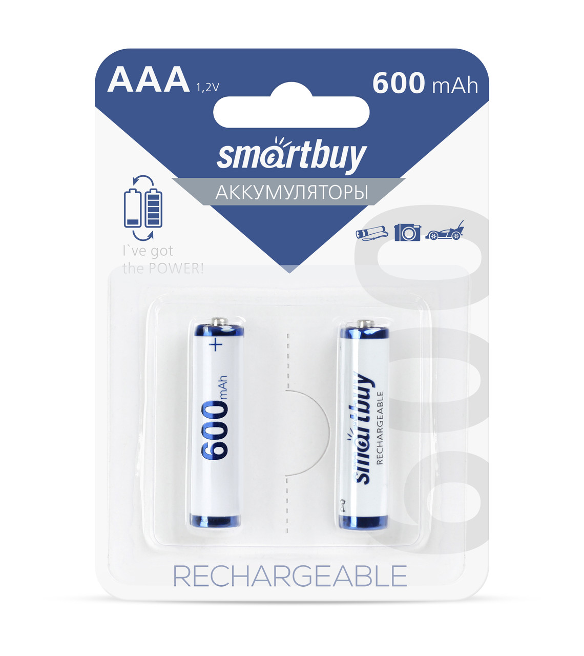 Аккумулятор NiMh AAA/2BL 600 mAh, Smartbuy - фото 2 - id-p110194101