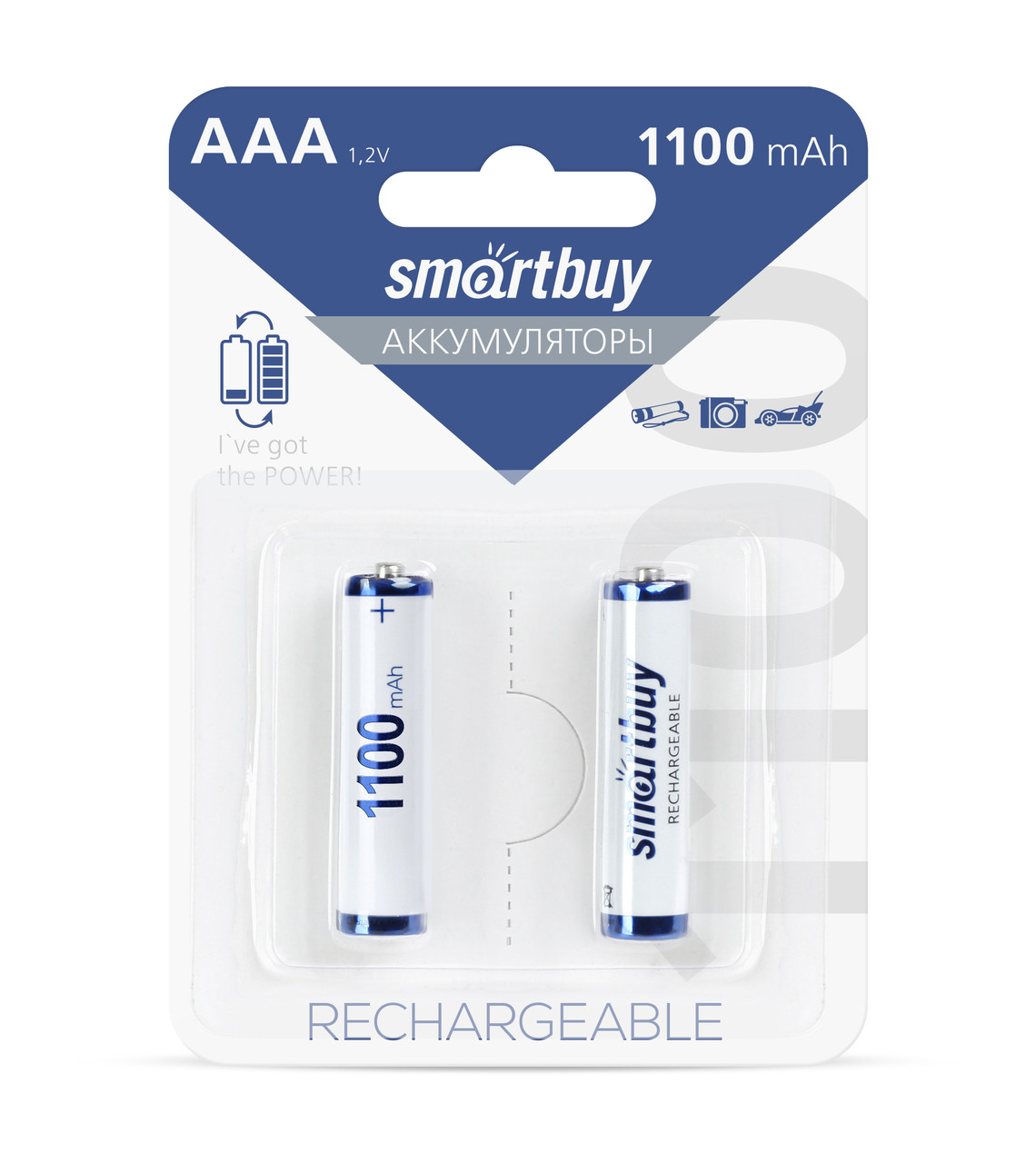 Аккумулятор NiMh AAA/2BL 1100 mAh, Smartbuy - фото 2 - id-p110194127