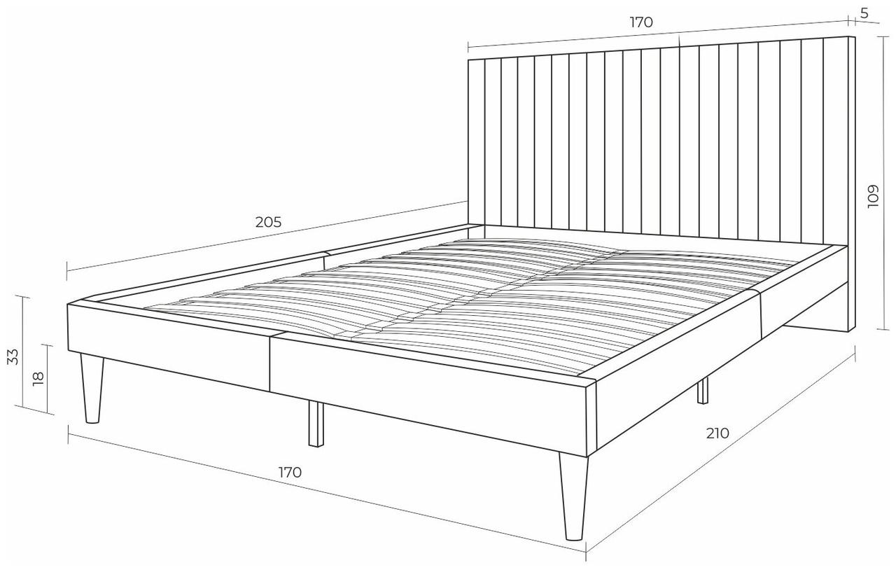 Кровать Амма 160х200 см бежевый, мягкое изголовье - фото 7 - id-p110194434