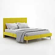 Кровать Амма 160х200 см горчичный, мягкое изголовье (Оз)
