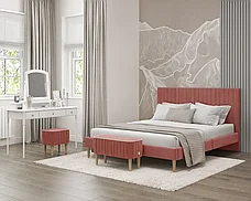 Кровать Амма 160х200 см кирпичный, мягкое изголовье (Оз), фото 3