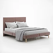 Кровать Амма 160х200 см светло-коричневый, мягкое изголовье (Оз)