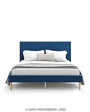 Кровать Амма 160х200 см синий, мягкое изголовье (Оз), фото 2