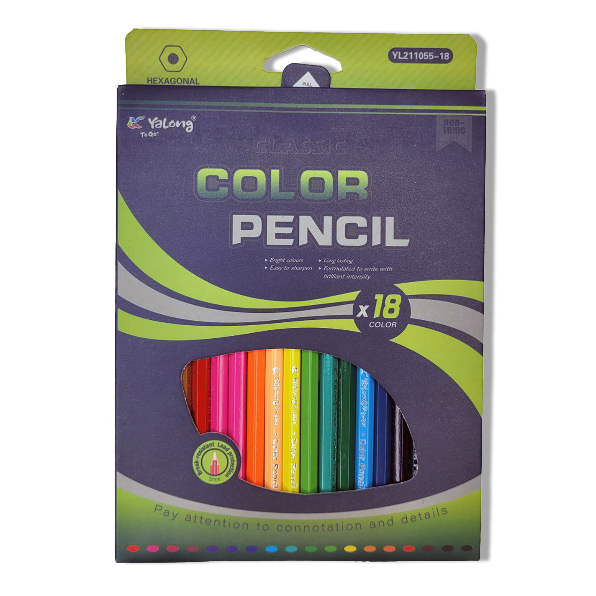Набор цветных карандашей 18 шт Color Pencil YL211055-18 зеленый - фото 1 - id-p110194966
