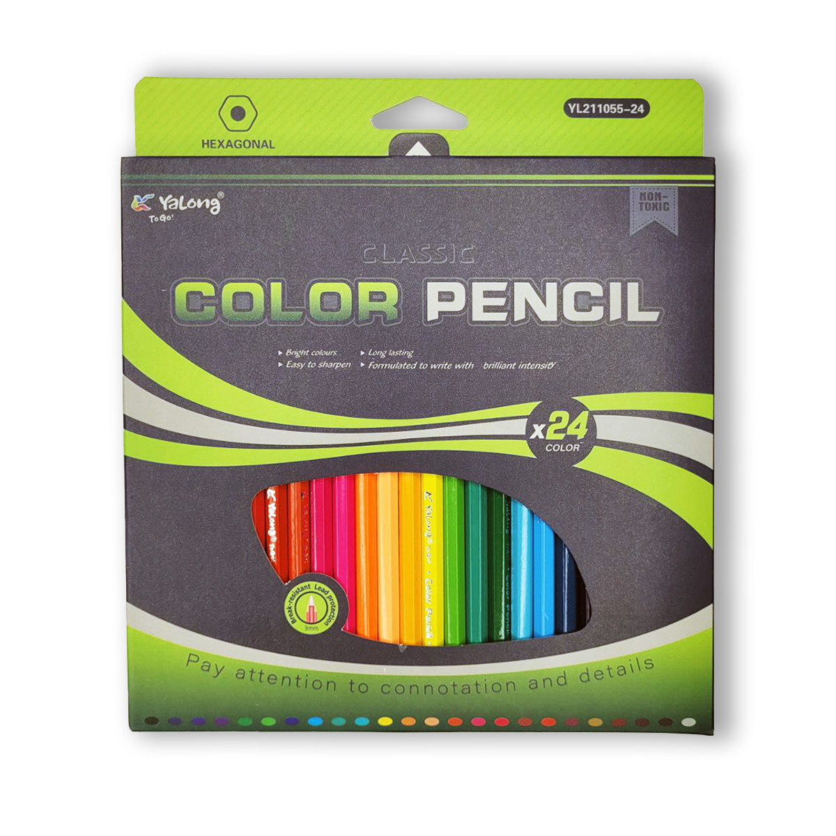 Набор цветных карандашей 24 шт Color Pencil YL211055-24 зеленый - фото 1 - id-p110202681