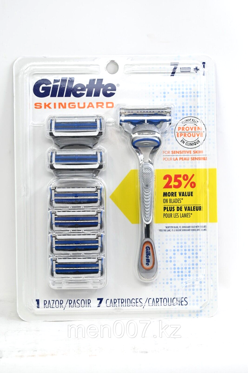 Gillette Skinguard Станок и 7 запасных картриджей (сделано в Мексике для рынка США)