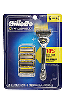 Gillette Proshield Станок и 5 запасных картриджей (сделано в Мексике для рынка США)