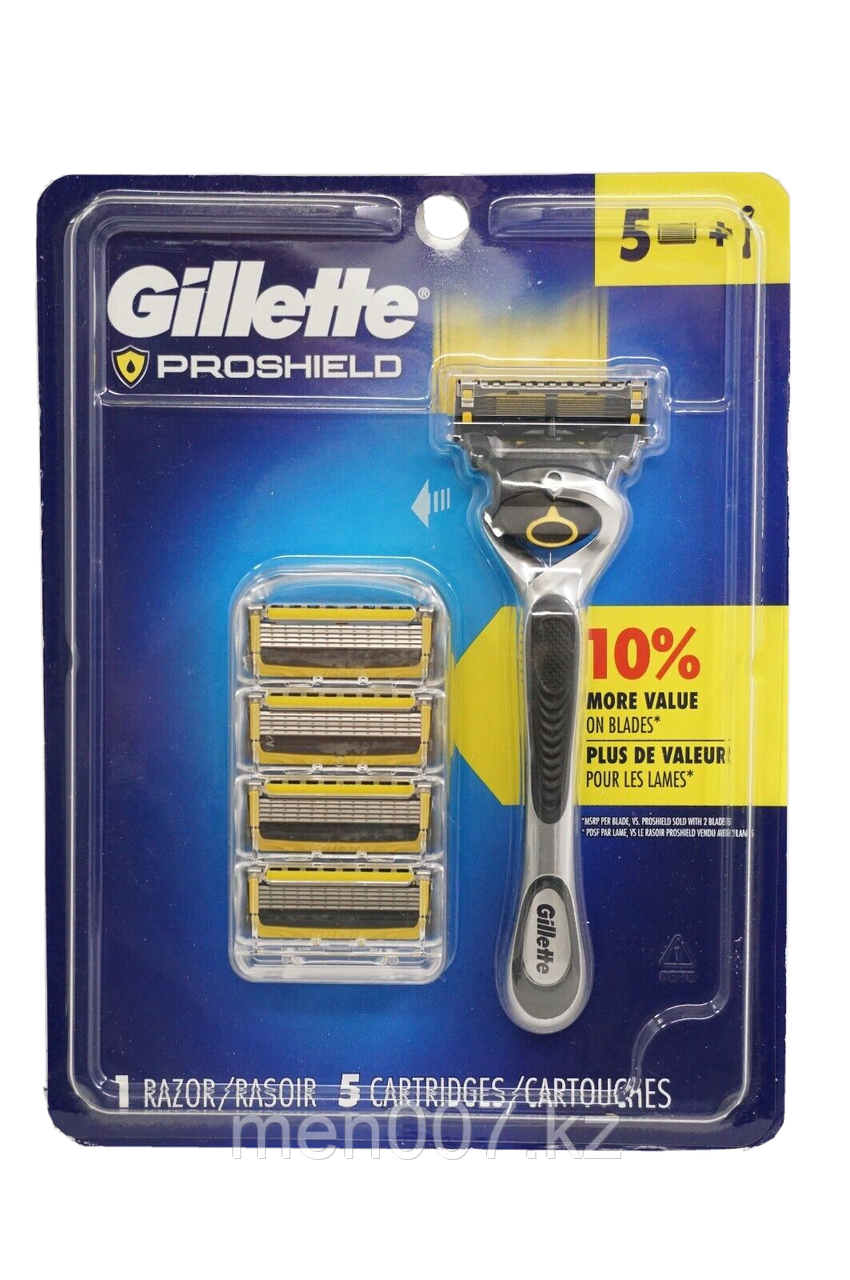 Gillette Proshield Станок и 5 запасных картриджей (сделано в Мексике для рынка США) - фото 1 - id-p110208095