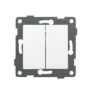 Выключатель ZION 2-клавишный белый