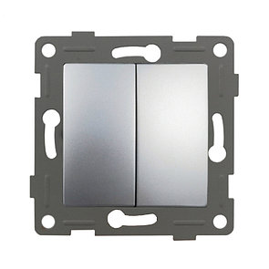 Выключатель ZION 2-клавишный серый