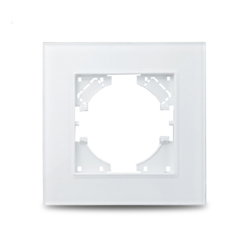 Рамка ZION 1-АЯ (одинарная) белая стекло - фото 1 - id-p109536000